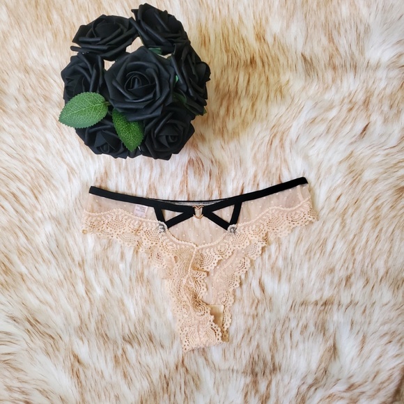 Women's Sexy Lace Apricot Heart Panty - Picture 9 of 9